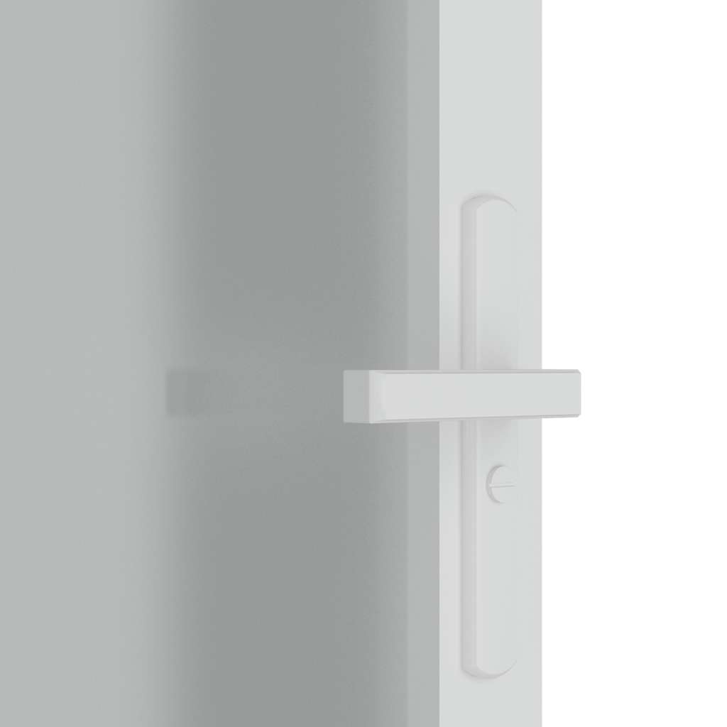 Innerdør 93x201,5 cm hvit matt glass og aluminium