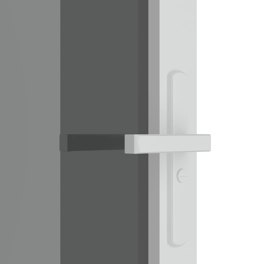 Innerdør 93x201,5 cm hvit ESG glass og aluminium
