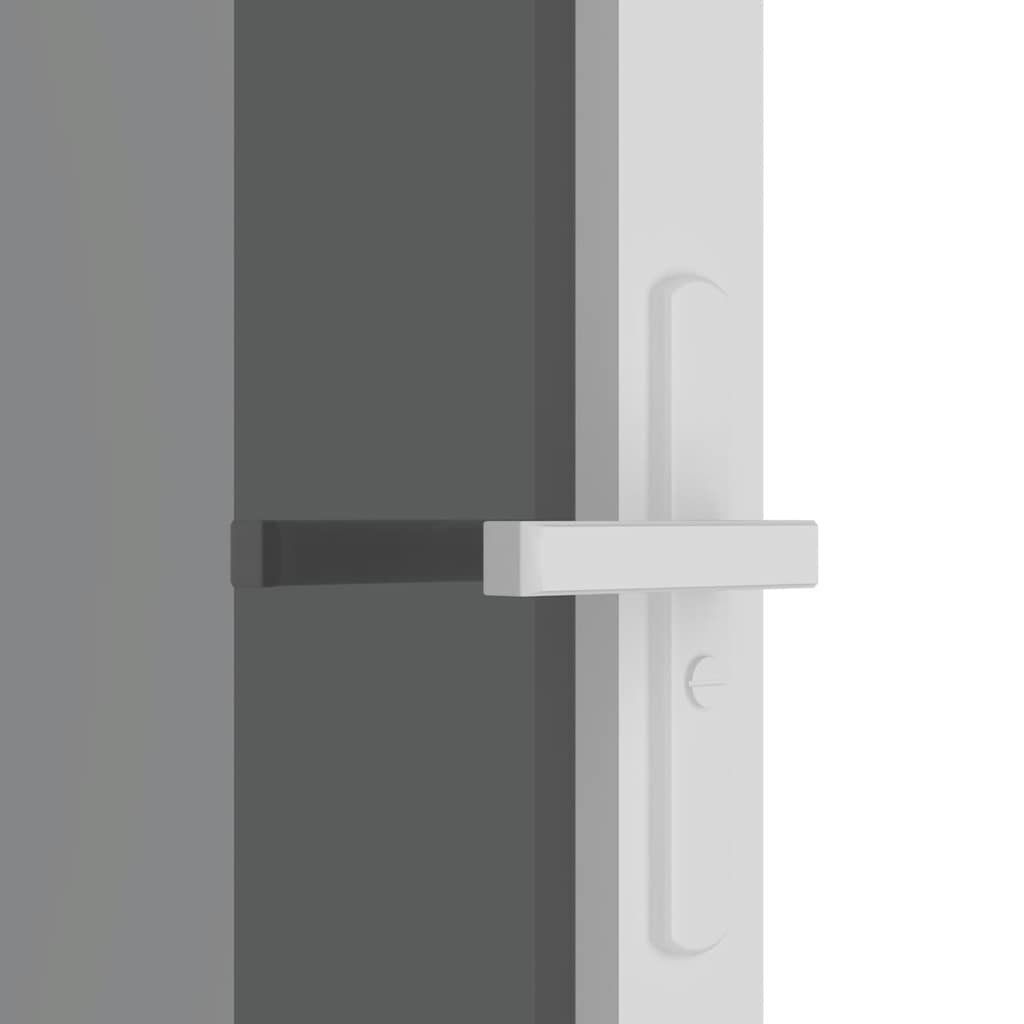 Innerdør 83x201,5 cm hvit ESG glass og aluminium