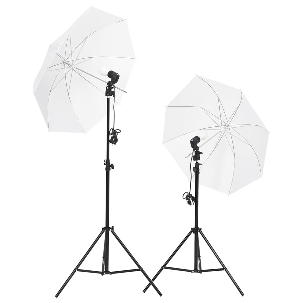 Fotostudiosett med lyssett, bakgrunn og reflektor