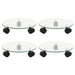 Plantetraller 4 stk 28 cm herdet glass rund