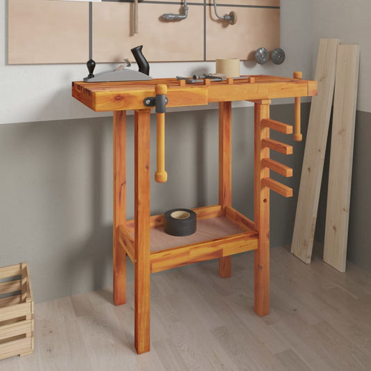 Arbeidsbenk med skrustikker 92x48x83 cm heltre akasie
