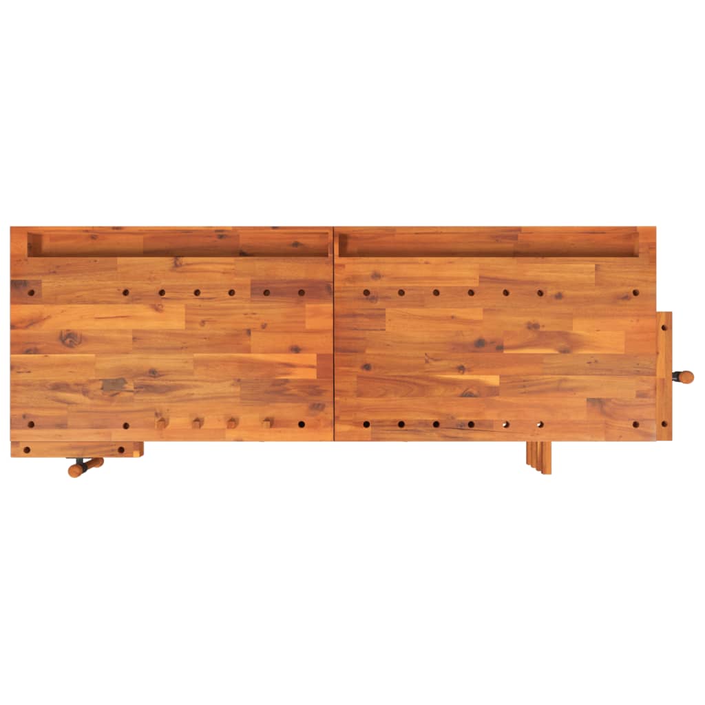 Arbeidsbenk skuffer og skrustikker 192x62x83 cm heltre akasie
