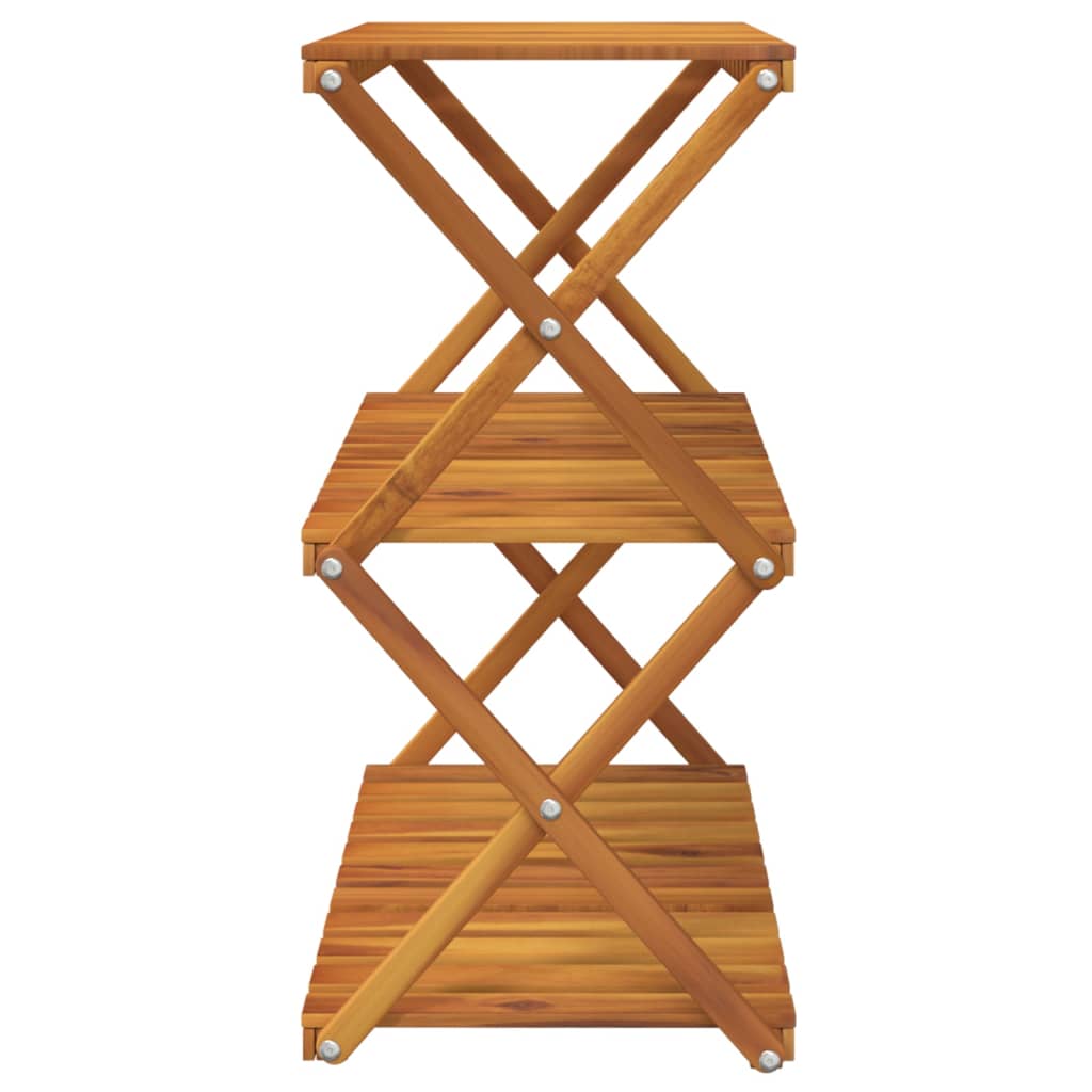 Sammenleggbar hylle 3 lag brun 70x31x63 cm heltre akasie