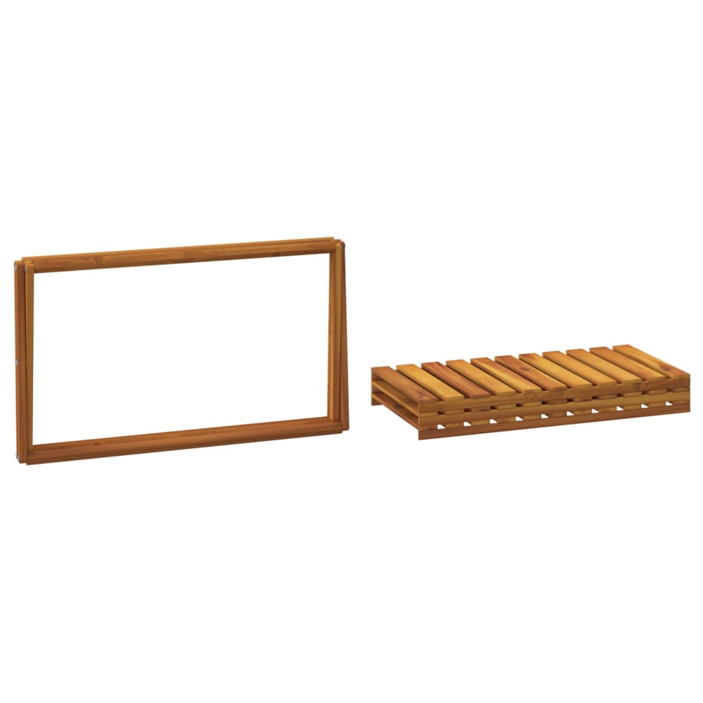 Sammenleggbar hylle 3 lag brun 70x31x63 cm heltre akasie