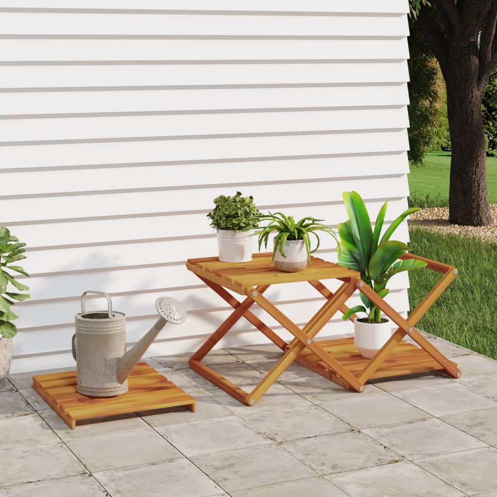Sammenleggbar hylle 3 lag brun 43x31x63 cm heltre akasie