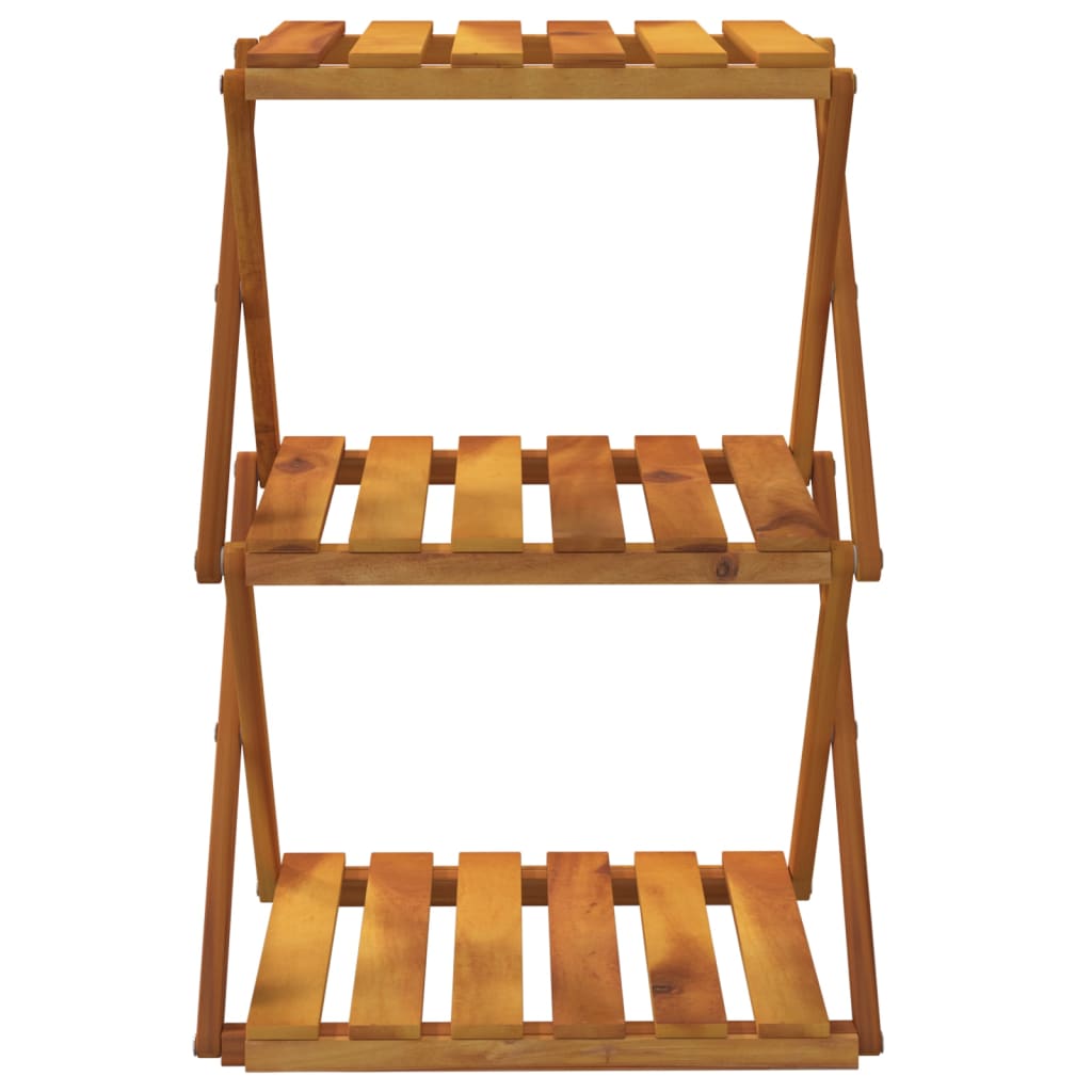 Sammenleggbar hylle 3 lag brun 43x31x63 cm heltre akasie