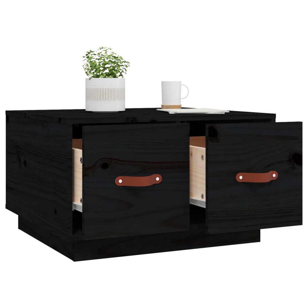 Salongbord svart 60x53x35 cm heltre furu