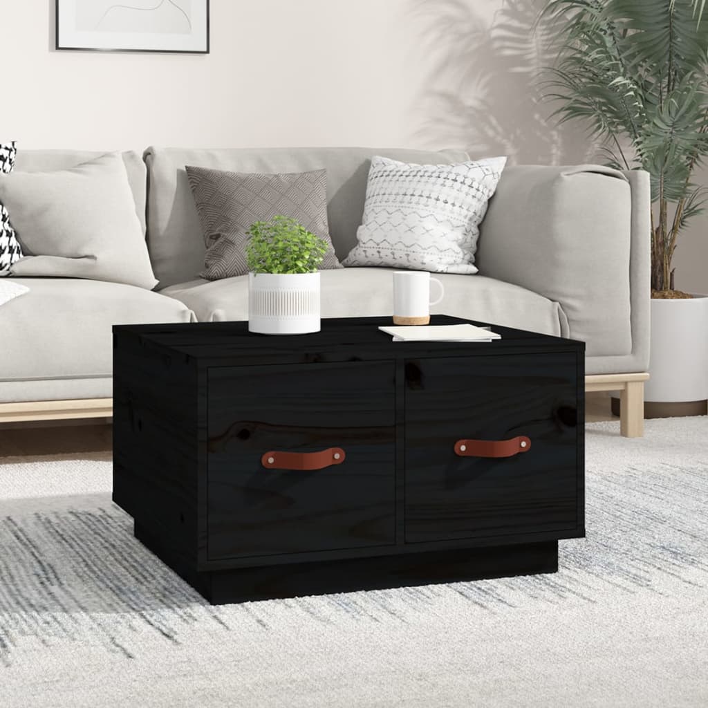Salongbord svart 60x53x35 cm heltre furu