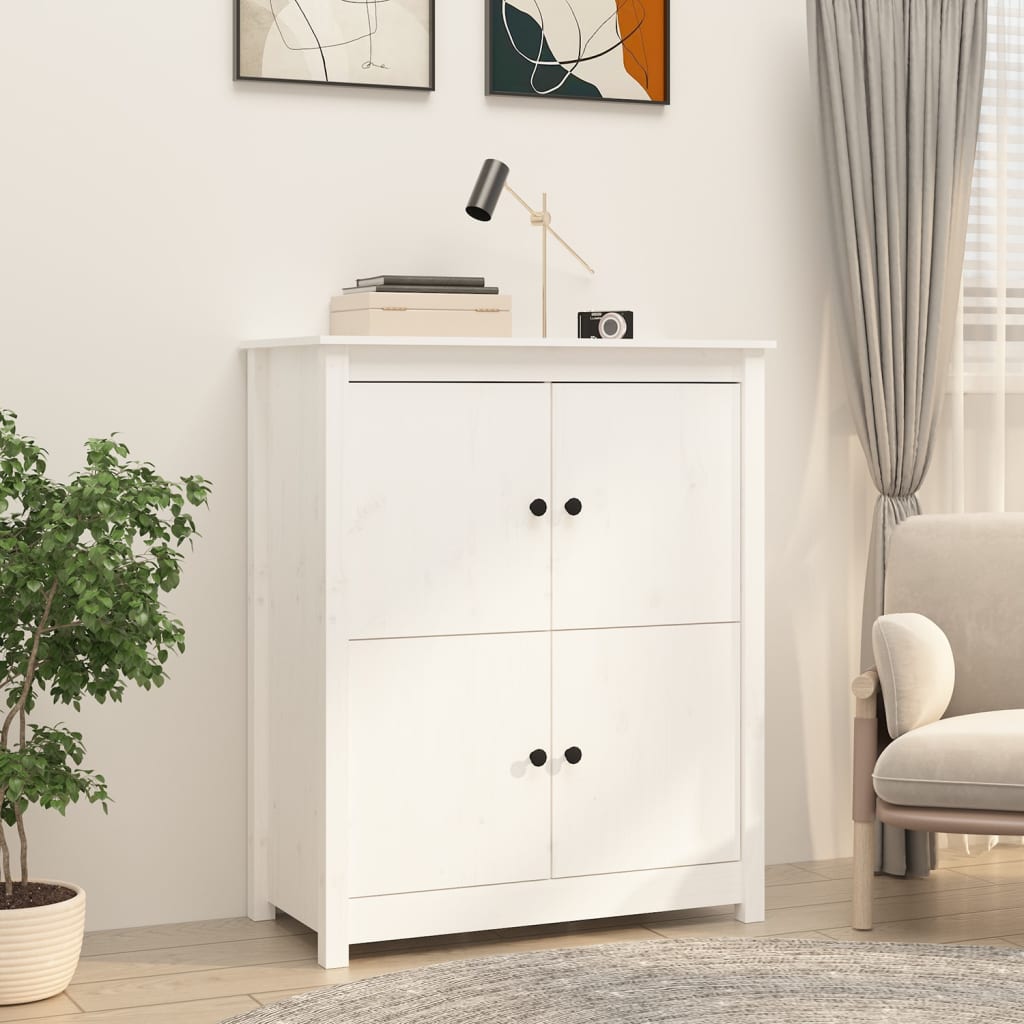 Skjenk hvit 83x41,5x100 cm heltre furu vidaXL