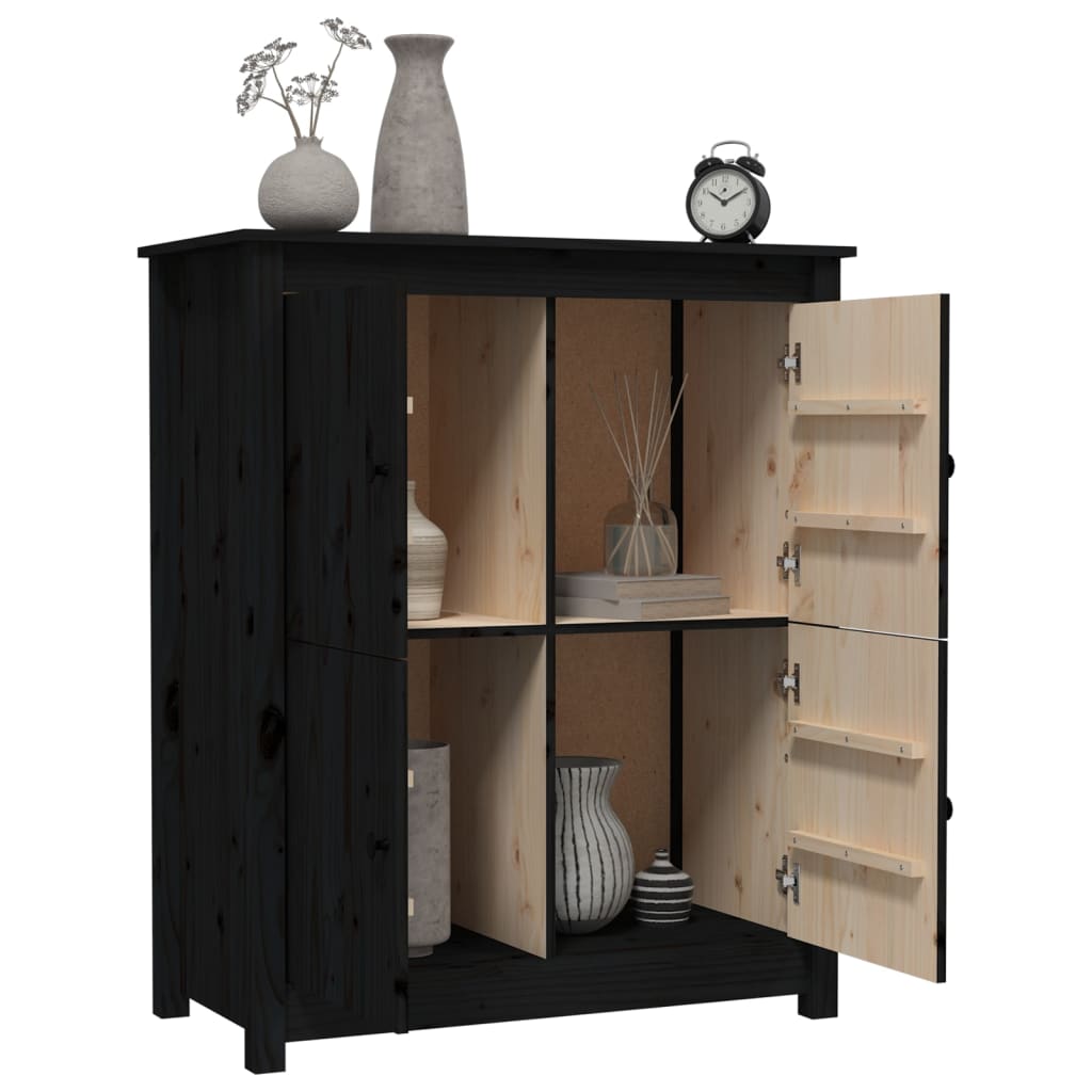 Skjenk svart 83x41,5x100 cm heltre furu