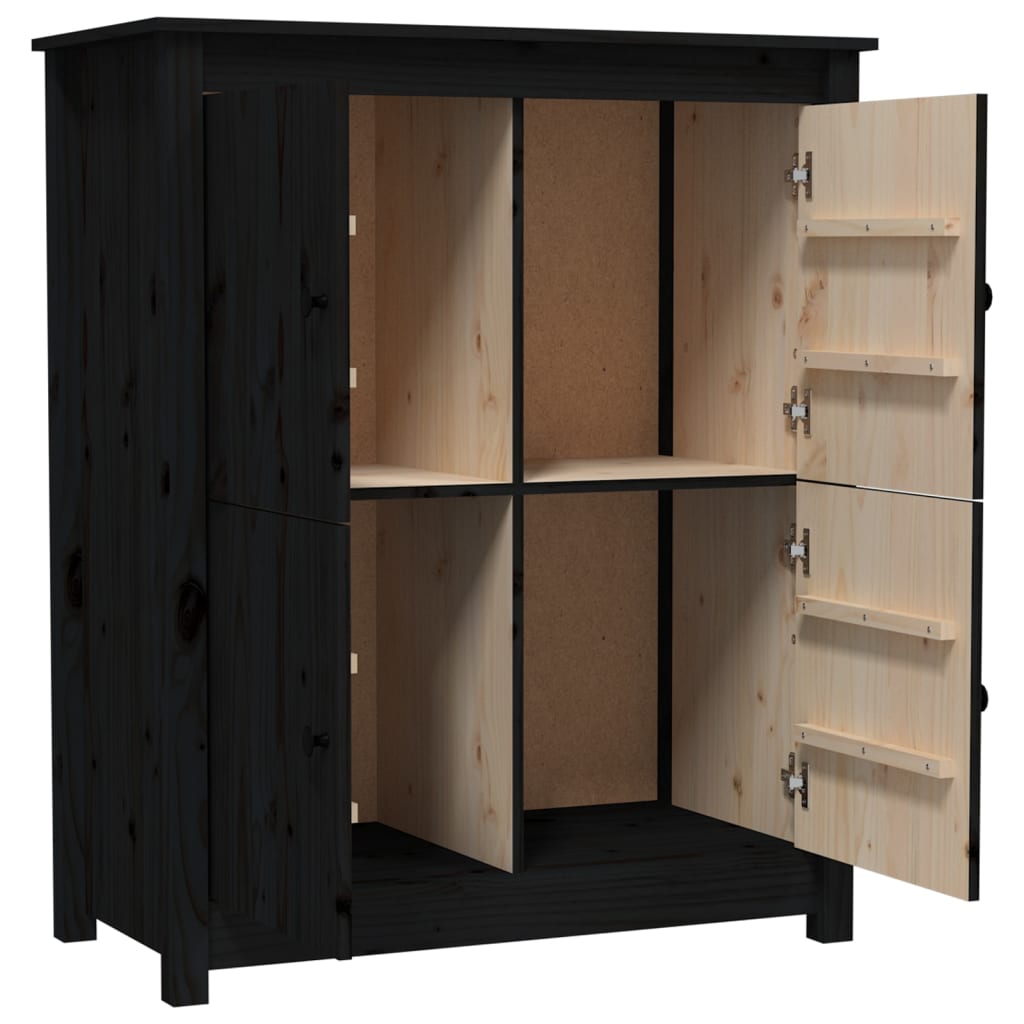 Skjenk svart 83x41,5x100 cm heltre furu