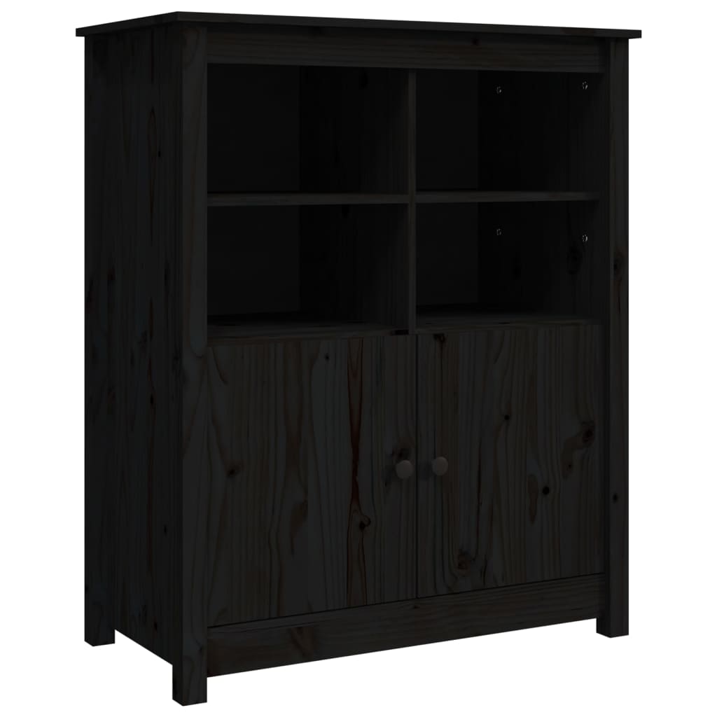Skjenk svart 83x41,5x100 cm heltre furu