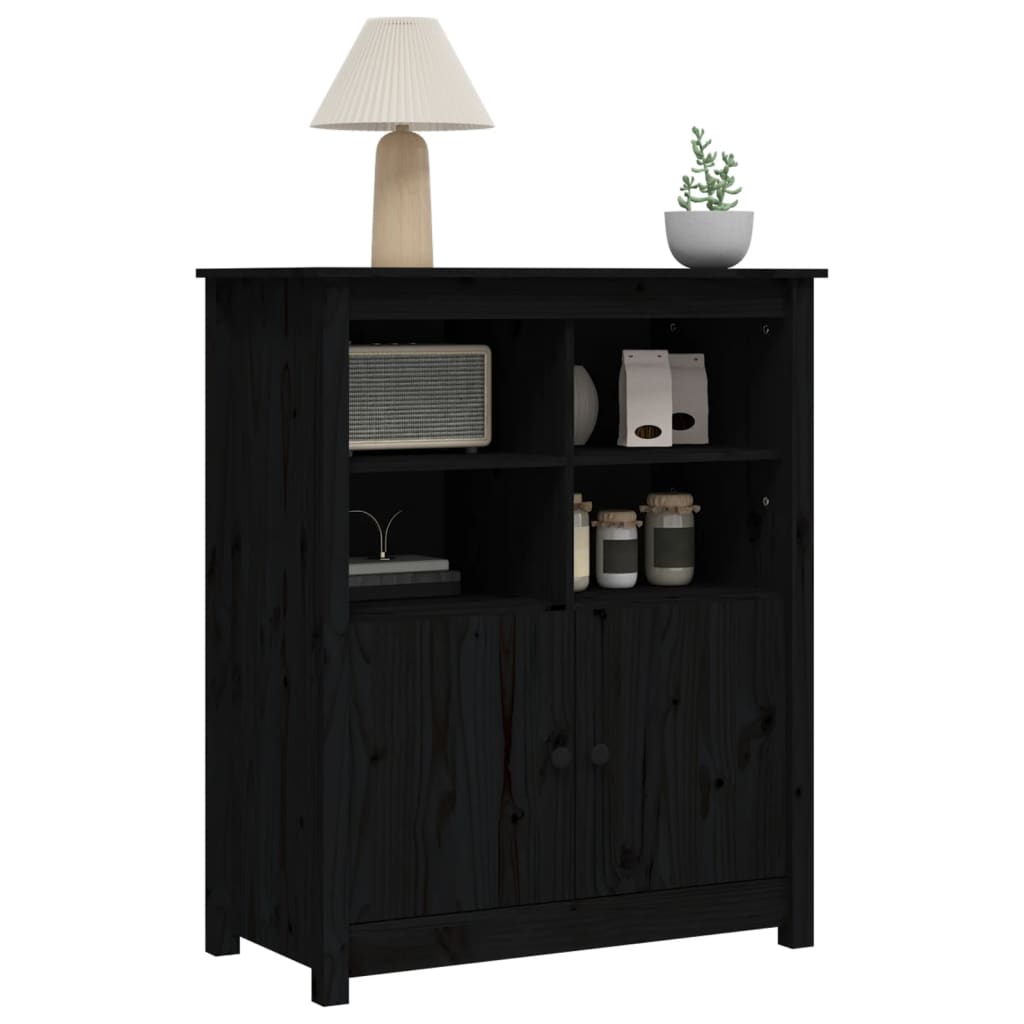 Skjenk svart 83x41,5x100 cm heltre furu
