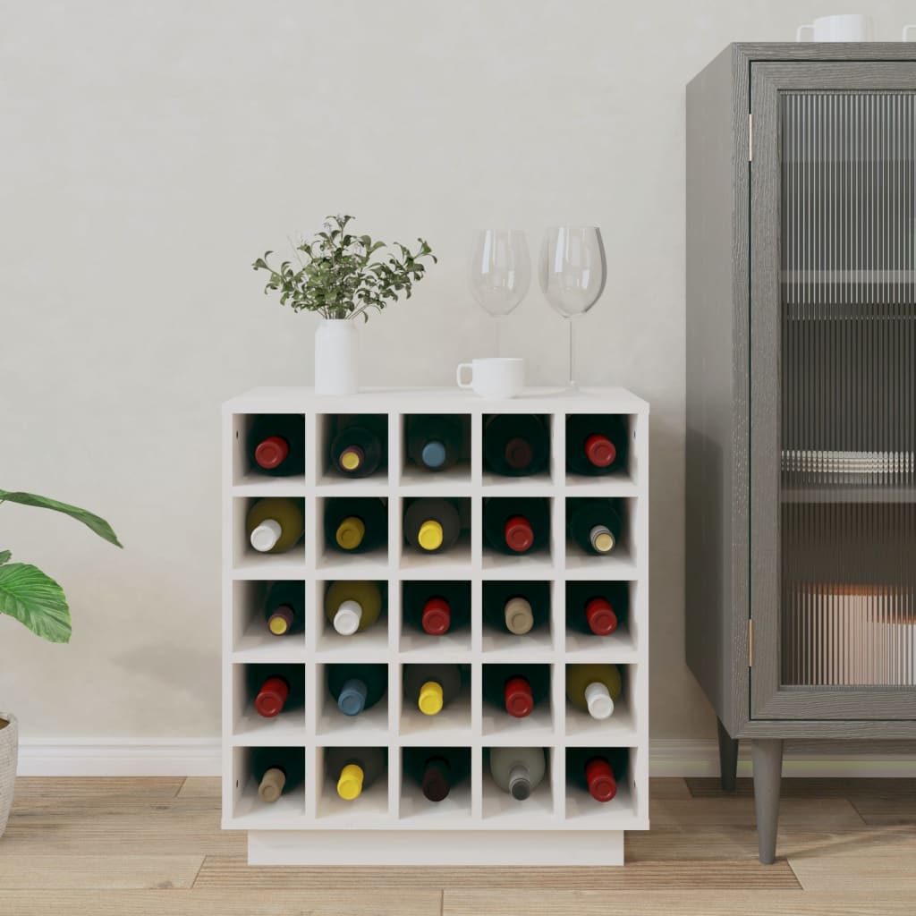 Vinhylle hvit 55,5x34x61 cm heltre furu