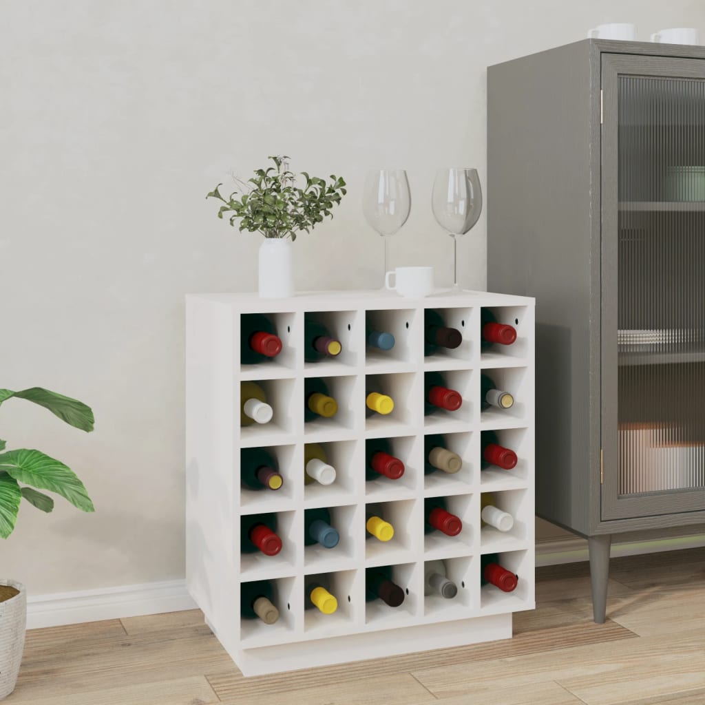 Vinhylle hvit 55,5x34x61 cm heltre furu