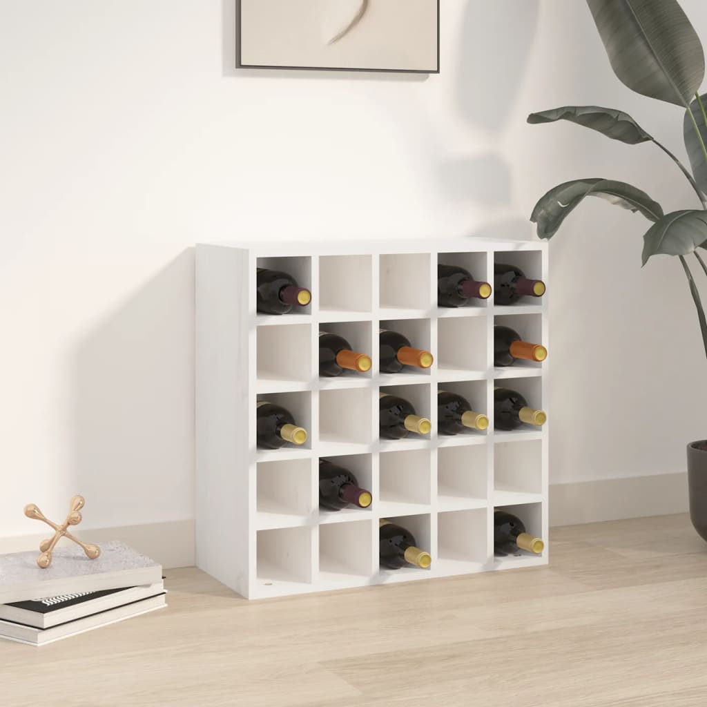 Vinskap hvit 56x25x56 cm heltre furu