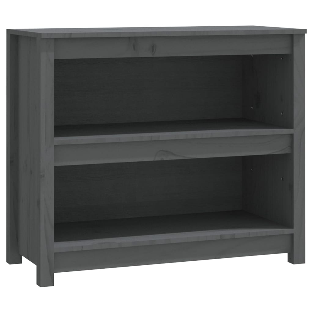 Bokhylle grå 80x35x68 cm heltre furu