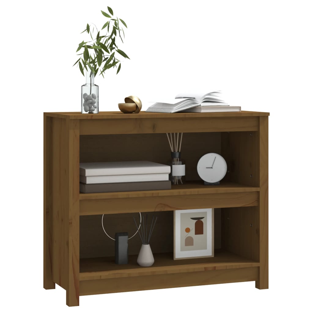 Bokhylle honningbrun 80x35x68 cm heltre furu