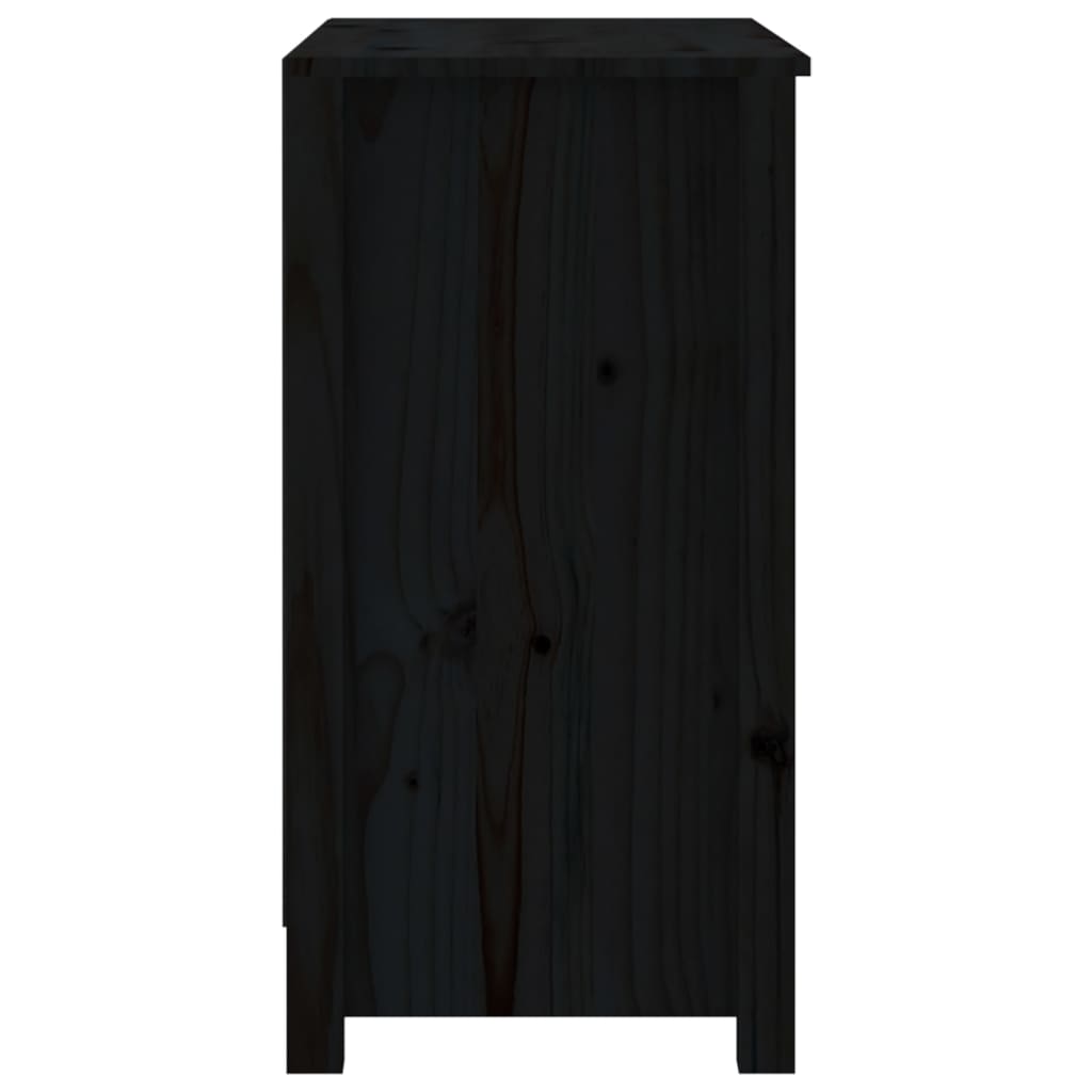 Bokhylle svart 80x35x68 cm heltre furu