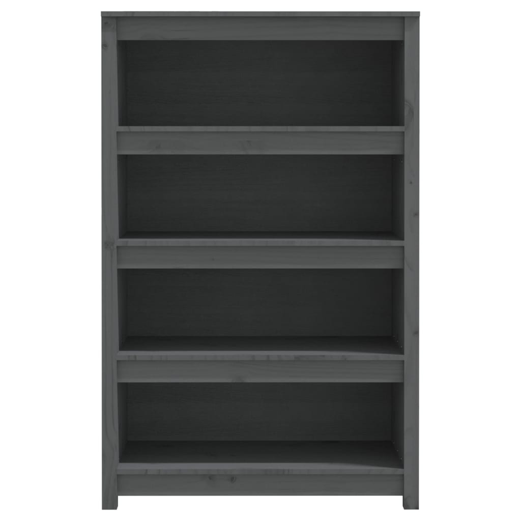 Bokhylle grå 80x35x126 cm heltre furu