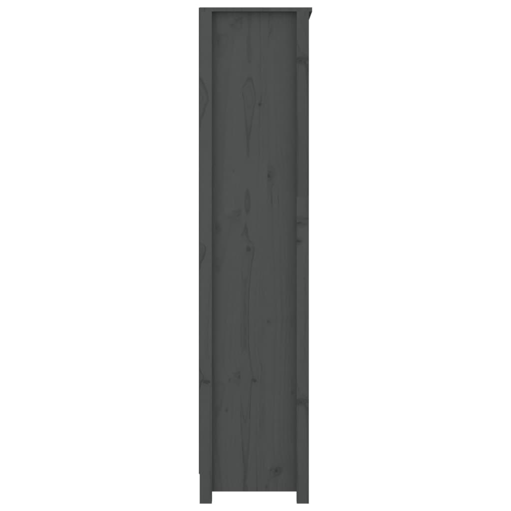 Bokhylle grå 80x35x154 cm heltre furu