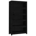 Bokhylle svart 80x35x154 cm heltre furu