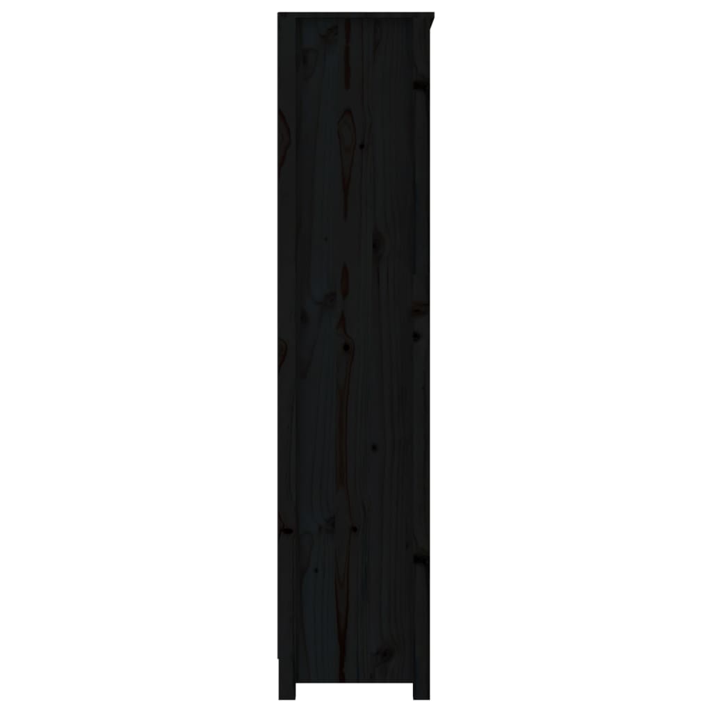 Bokhylle svart 80x35x154 cm heltre furu