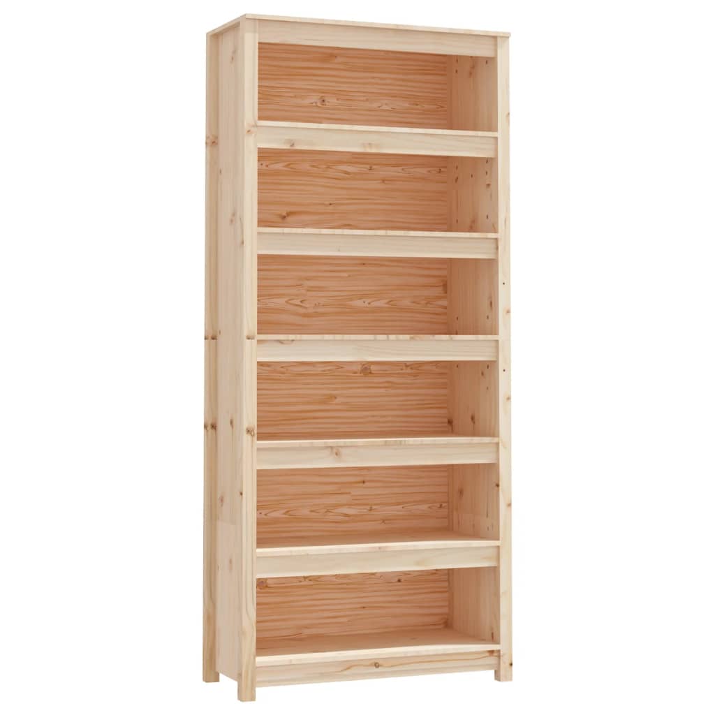 Bokhylle 80x35x183 cm heltre furu
