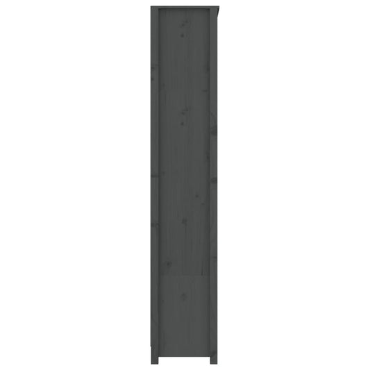 Bokhylle grå 80x35x183 cm heltre furu