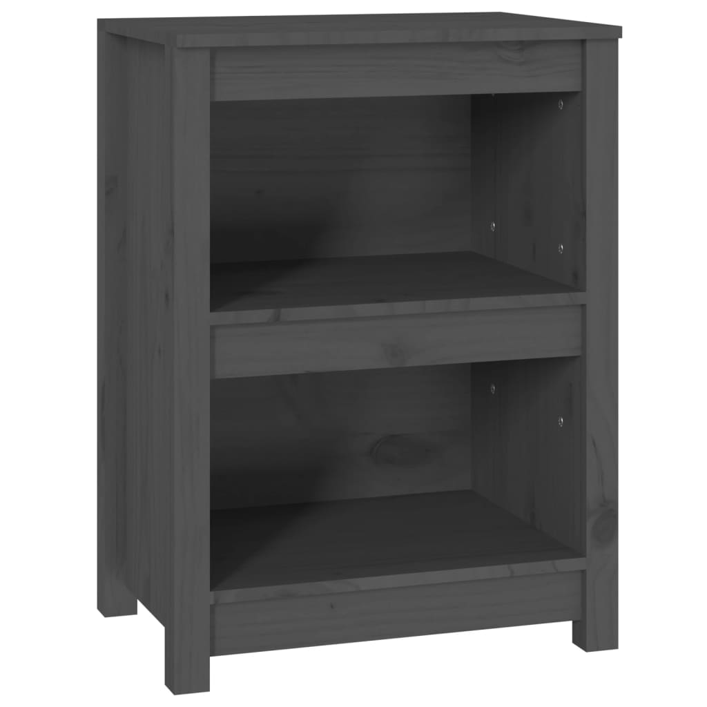 Bokhylle grå 50x35x68 cm heltre furu