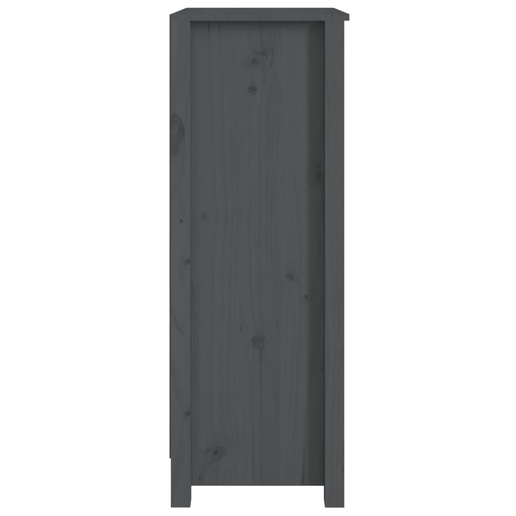 Bokhylle grå 50x35x97 cm heltre furu