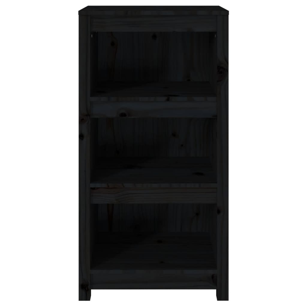 Bokhylle svart 50x35x97 cm heltre furu