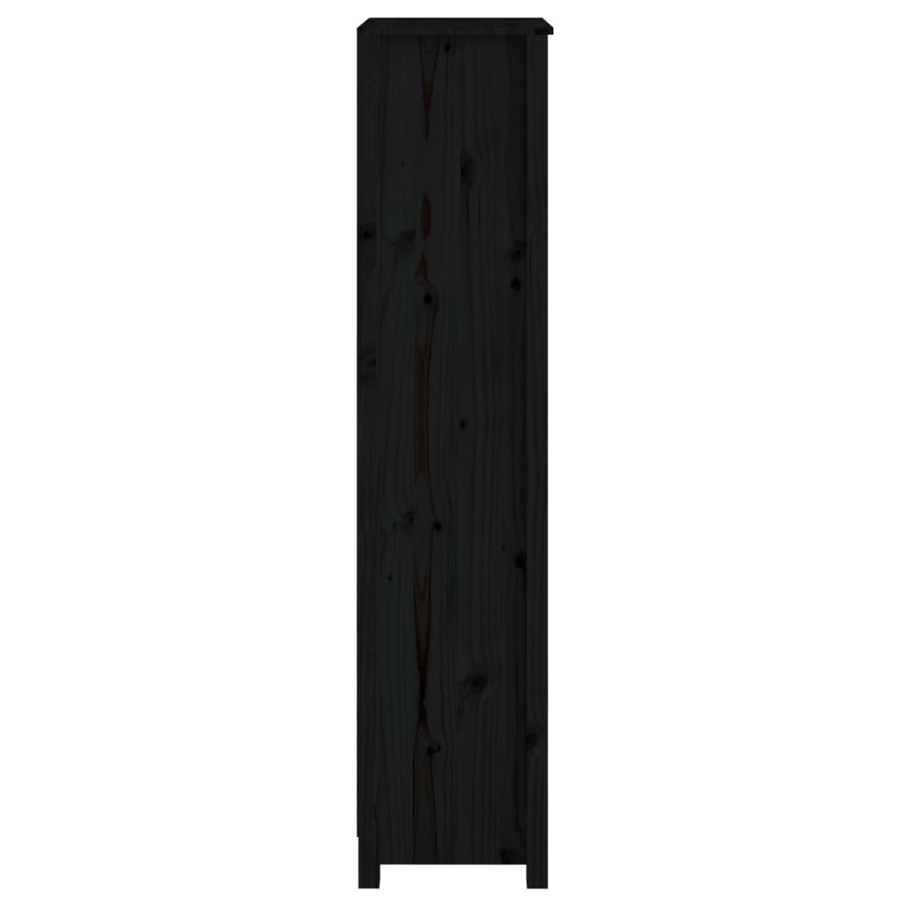 Bokhylle svart 50x35x154 cm heltre furu