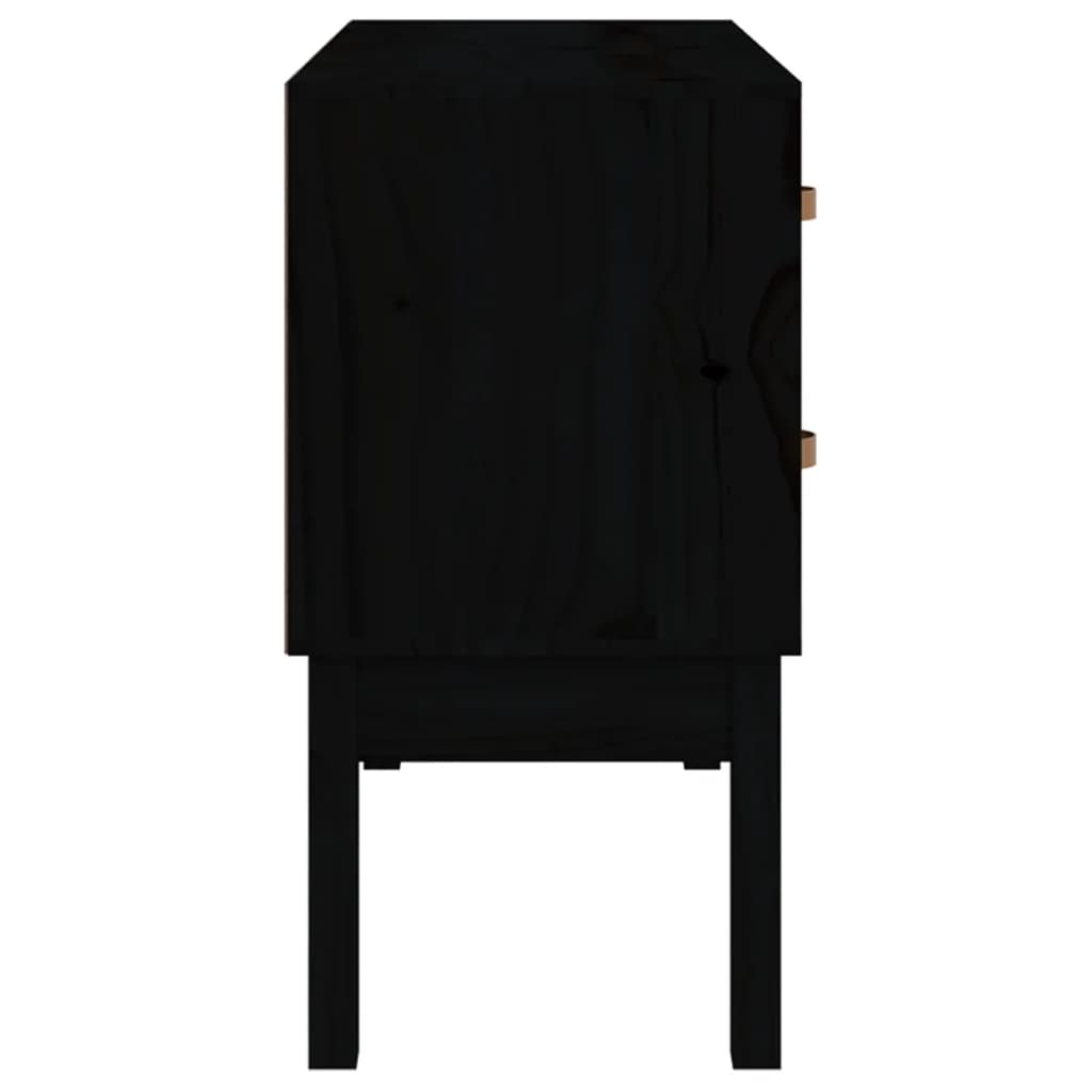 Konsollskap svart 90x40x78 cm heltre furu
