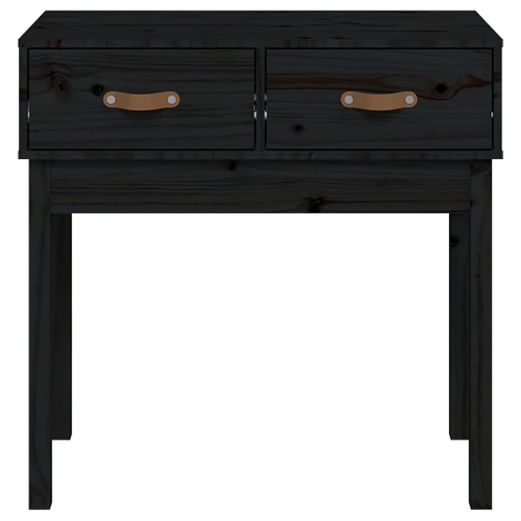 Konsollbord svart 76,5x40x75 cm heltre furu