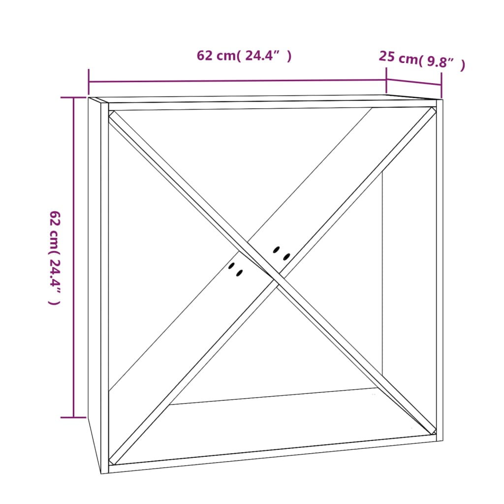 Vinhylle honningbrun 62x25x62 cm heltre furu