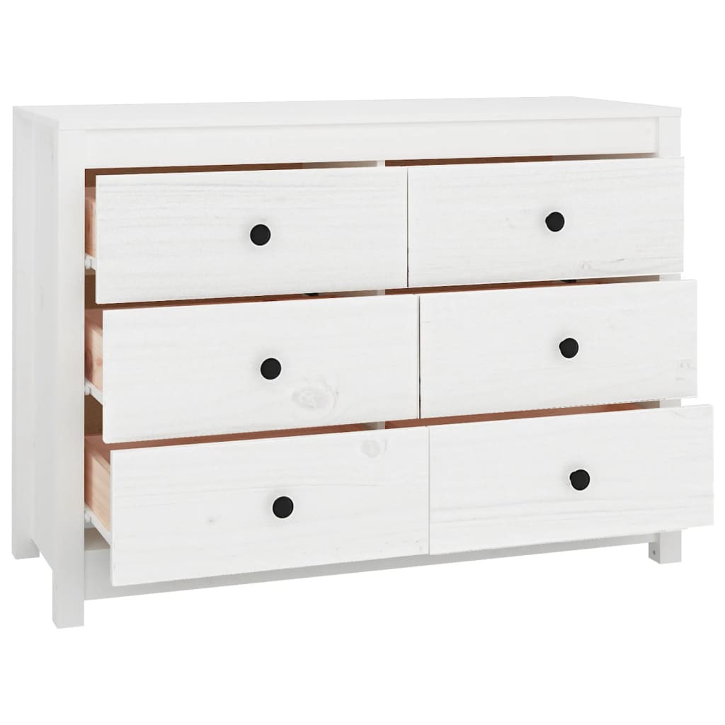Sideskap hvit 100x40x72 cm heltre furu vidaXL