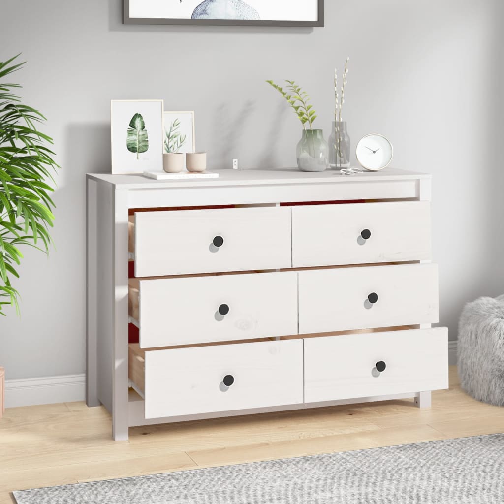 Sideskap hvit 100x40x72 cm heltre furu vidaXL