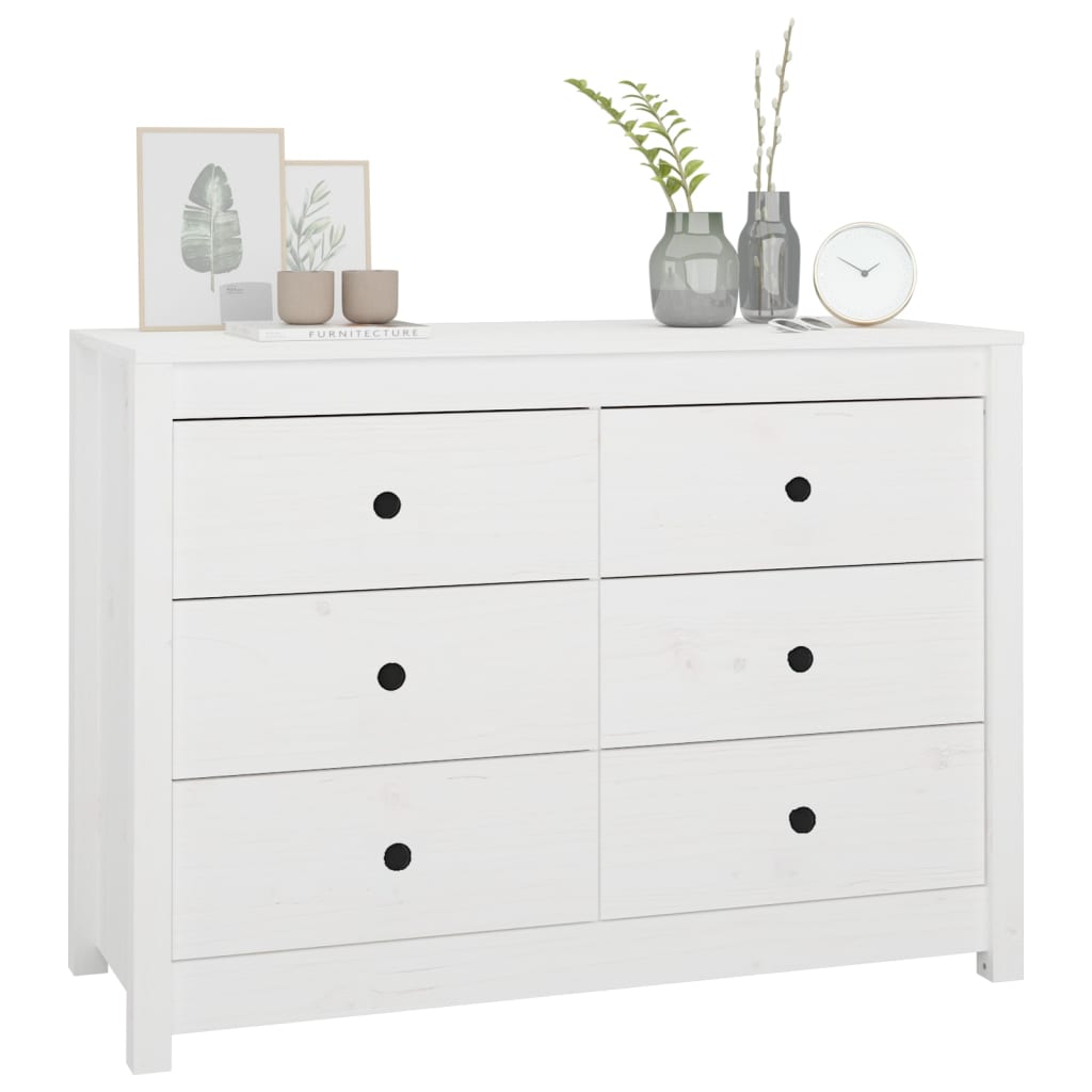 Sideskap hvit 100x40x72 cm heltre furu vidaXL