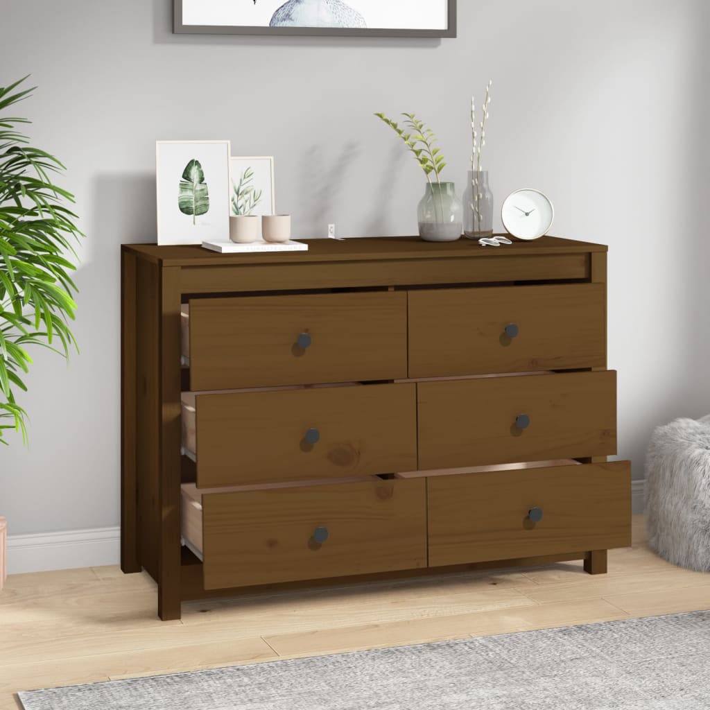 Sideskap honningbrun 100x40x72 cm heltre furu