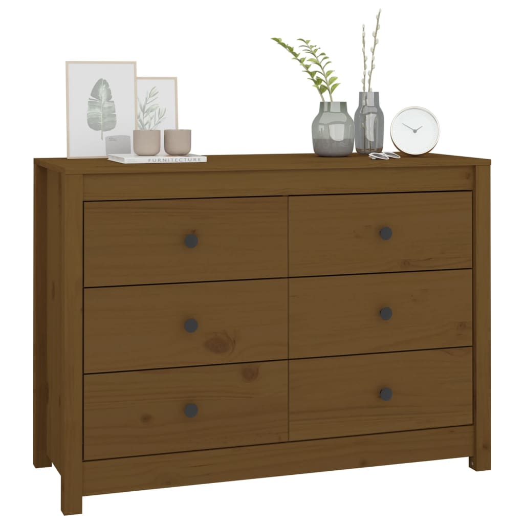 Sideskap honningbrun 100x40x72 cm heltre furu