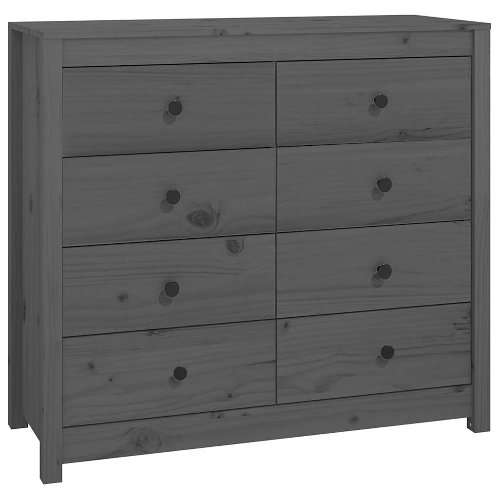 Sideskap grå 100x40x90 cm heltre furu