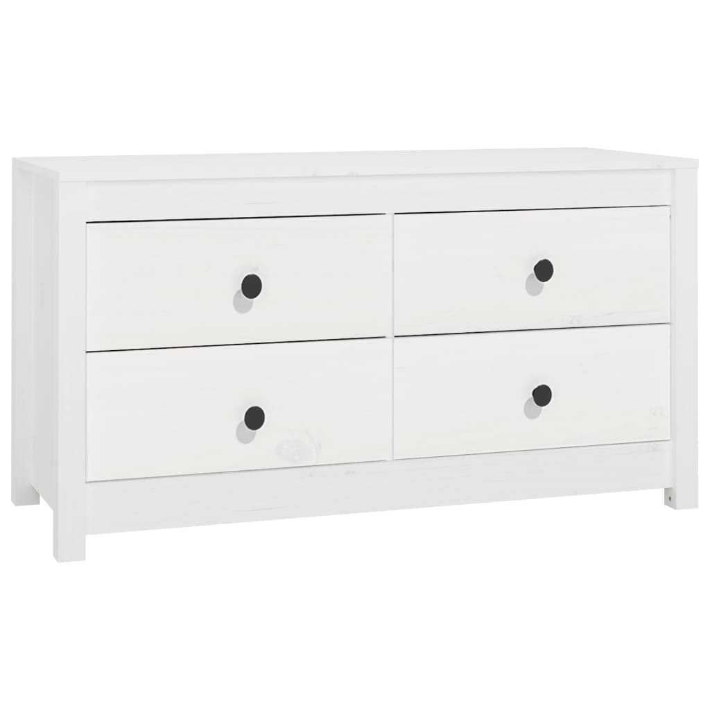Sideskap hvit 100x40x54 cm heltre furu