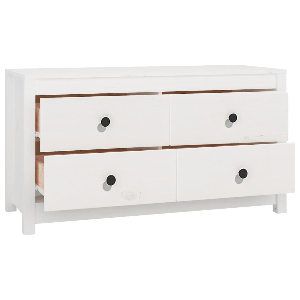 Sideskap hvit 100x40x54 cm heltre furu