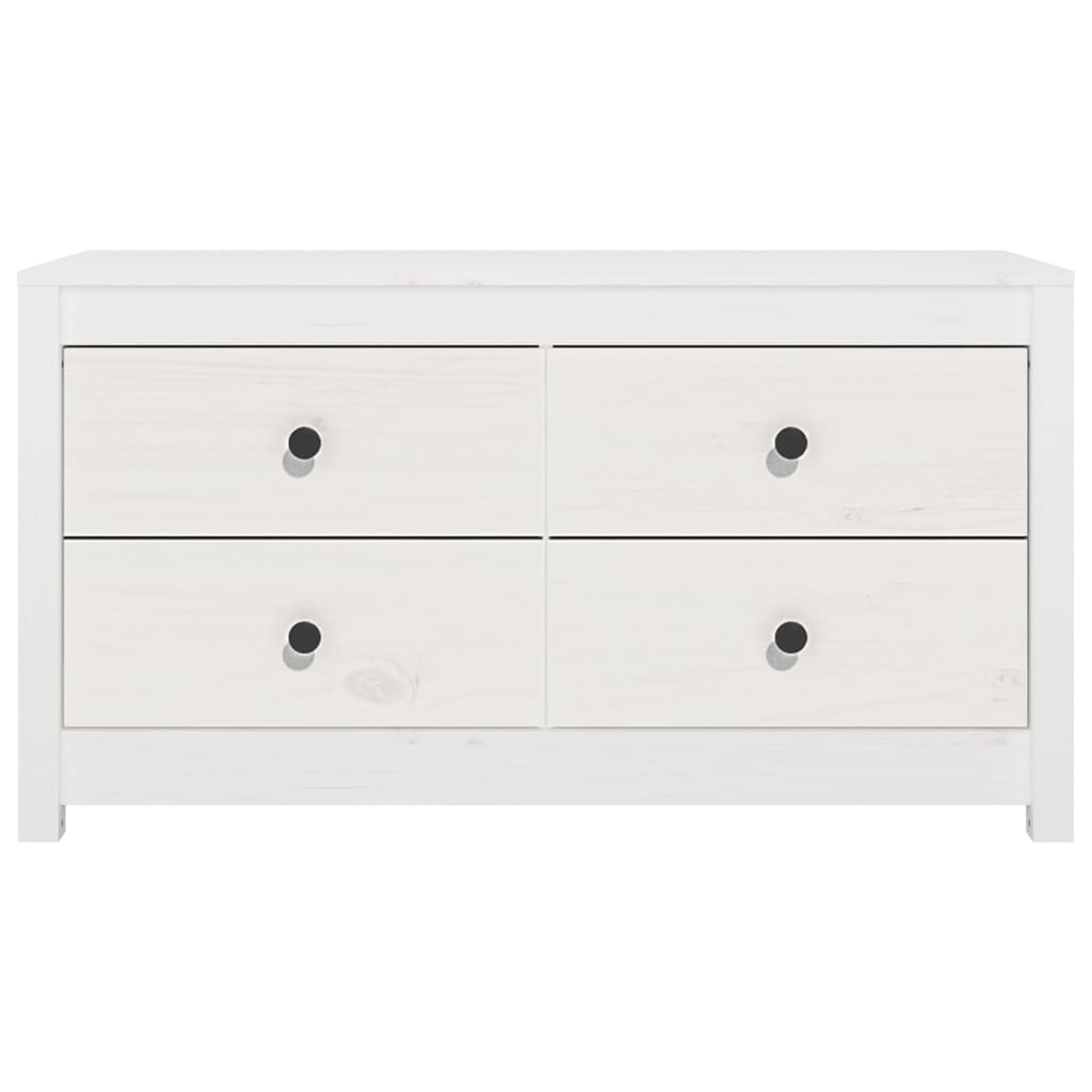 Sideskap hvit 100x40x54 cm heltre furu
