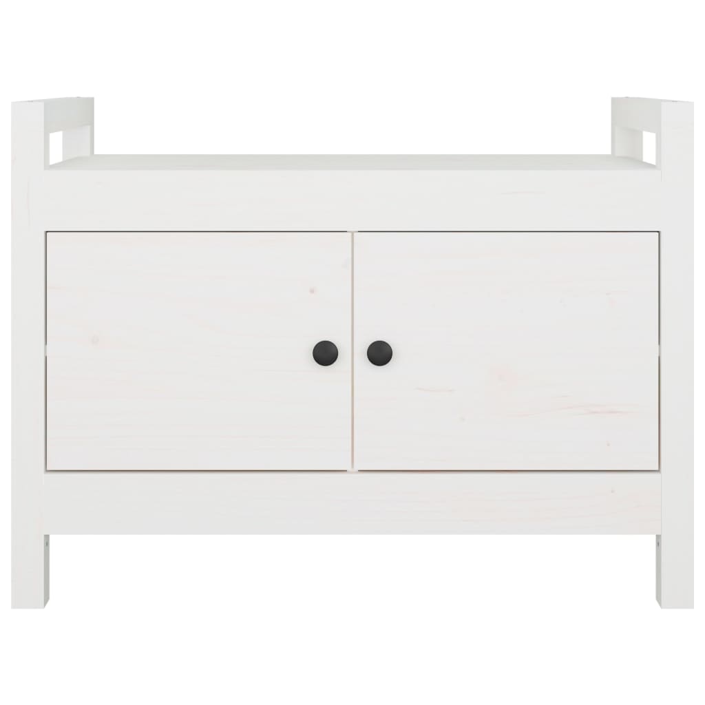 Gangbenk hvit 80x40x60 cm heltre furu