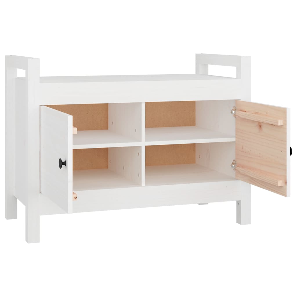 Gangbenk hvit 80x40x60 cm heltre furu