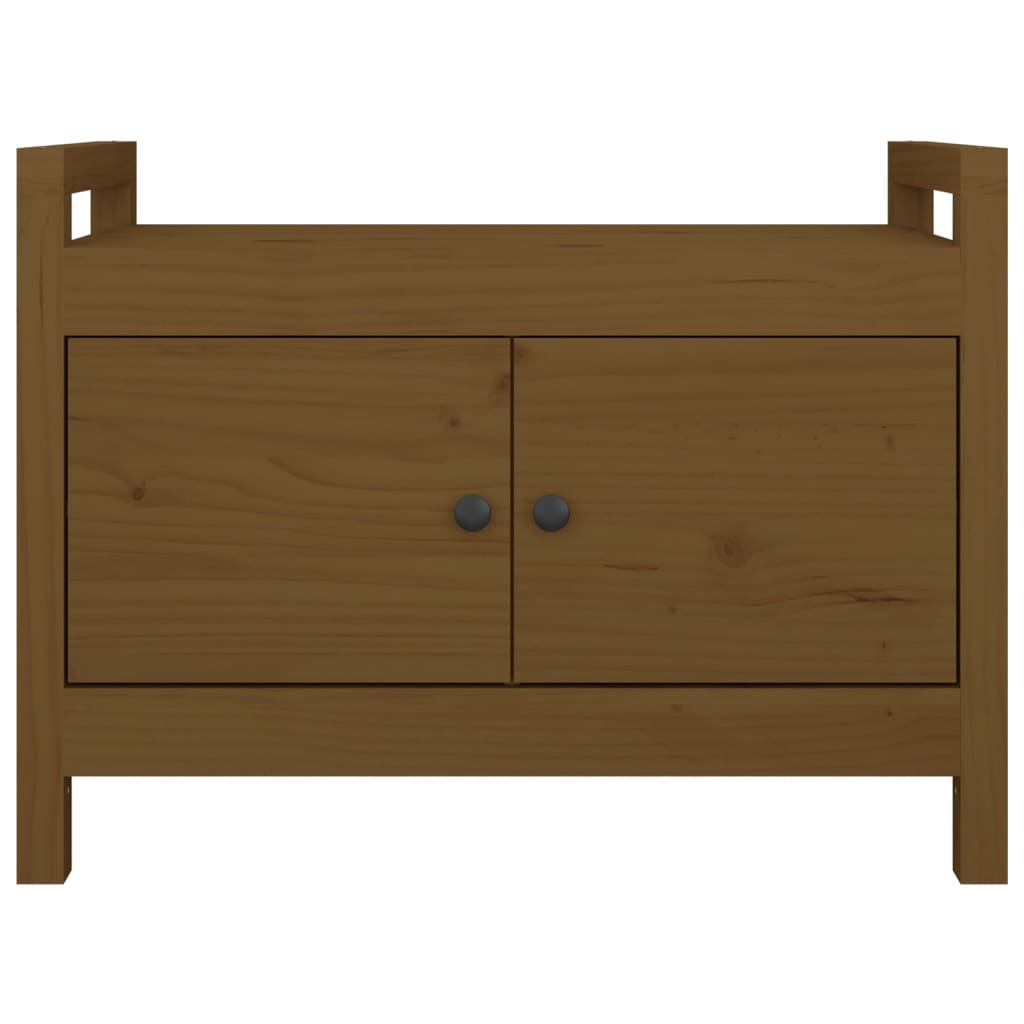 Gangbenk honningbrun 80x40x60 cm heltre furu