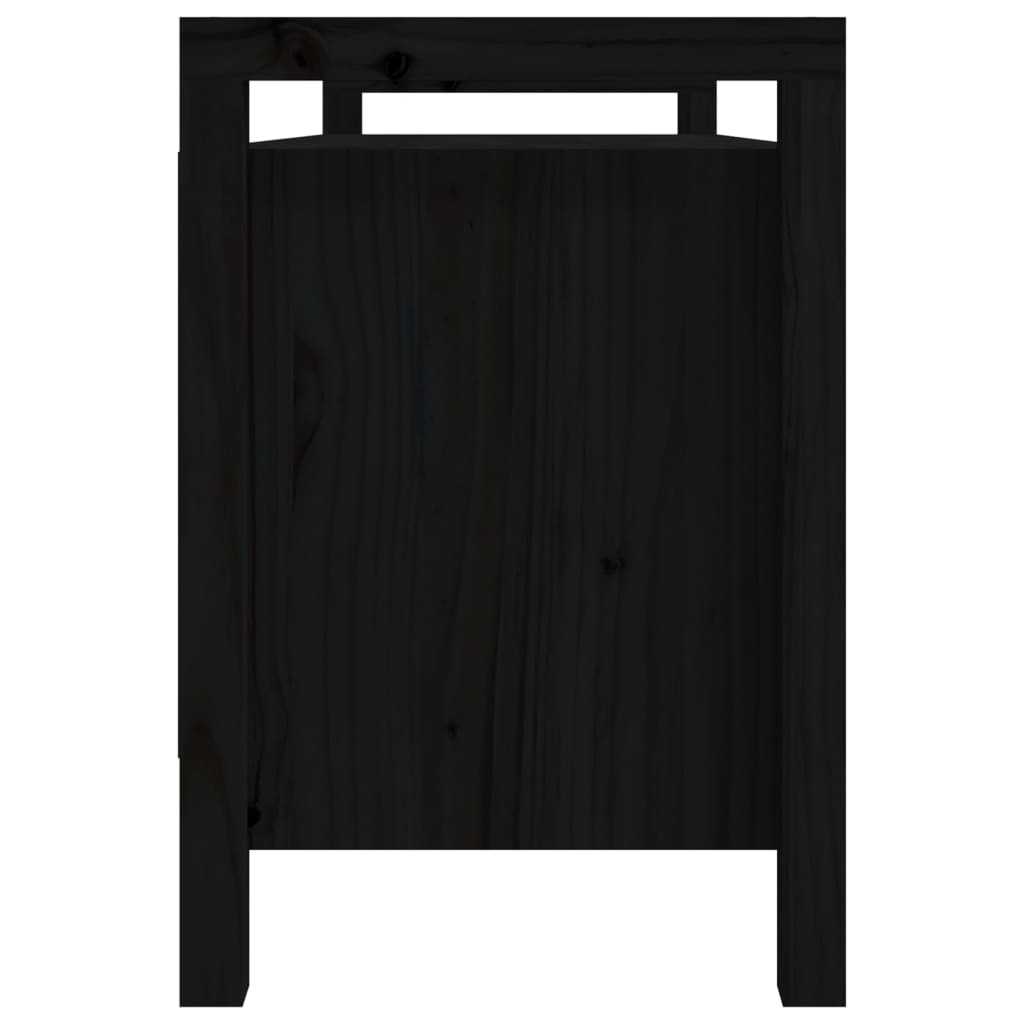 Gangbenk svart 110x40x60 cm heltre furu